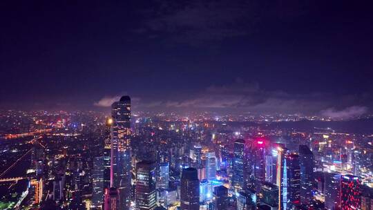 珠江新城夜景航拍