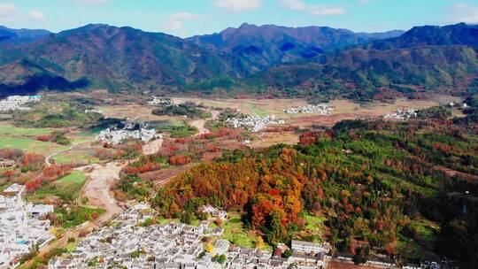 安徽黄山宏村秋色航拍