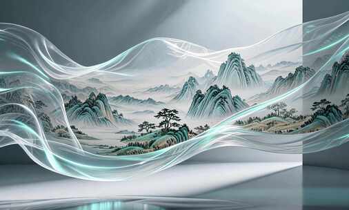 国风山水动态背景素材