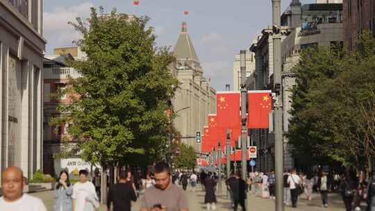 上海外滩南京东路国庆节人流