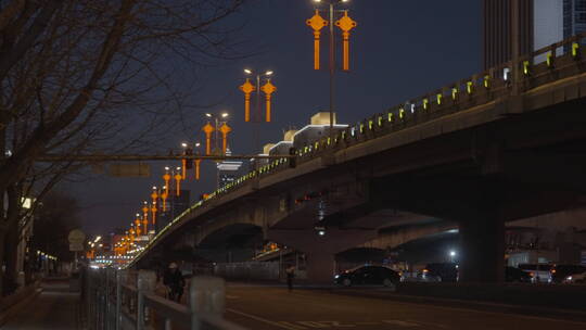 过年喜庆氛围 新年繁华夜景 热闹过年