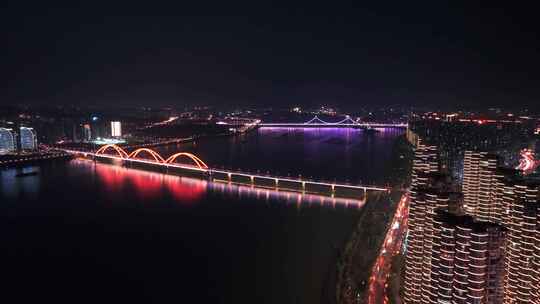 长沙湘江福元路大桥夜景