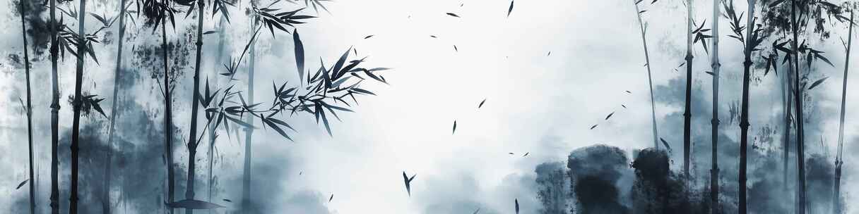 水墨竹林古风背景