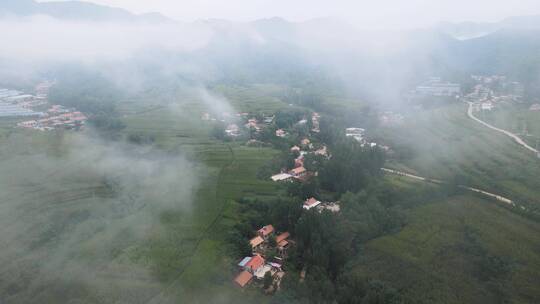 山村.云雾缭绕.农村.绿水青山