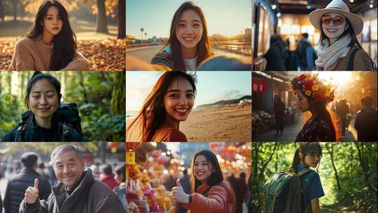 旅途中的微笑瞬间记录美好时光高清在线视频素材下载