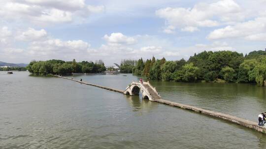 航拍浙江绍兴柯岩景区