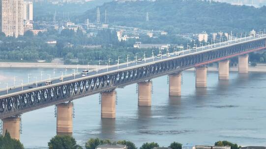 武汉长江大桥，长焦镜头横移镜头