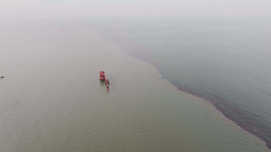 海上石油开采平台山东东营胜利油田