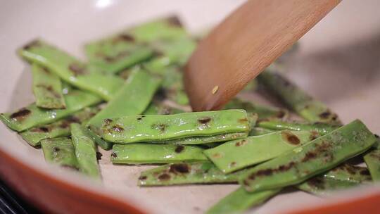 【镜头合集】平底锅炒扁豆豆角