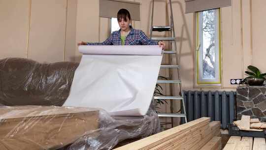 女性DIY家居装修视频素材模板下载