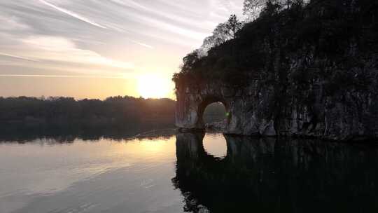 航拍桂林象鼻山景区