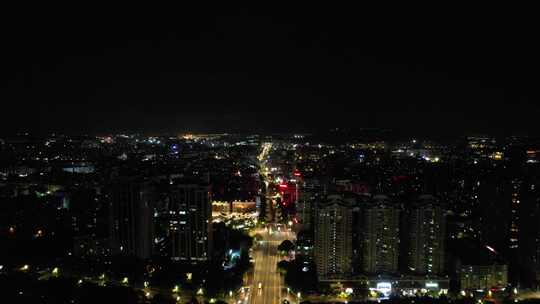福建福州城市夜景灯光航拍