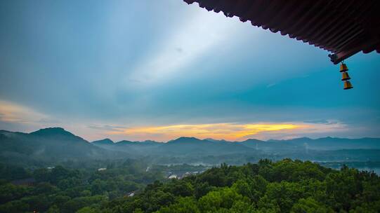 杭州市西湖风景区日落风景