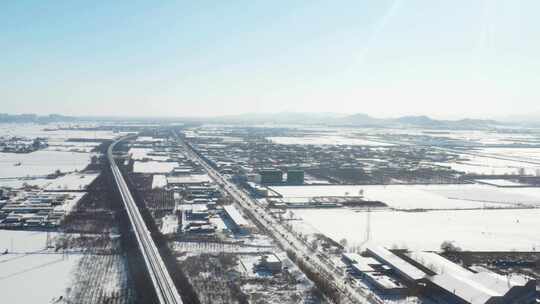 航拍雪景 唯美冬日空镜 立冬 冬至节气