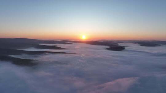 大兴安岭黎明山川云海日出视频素材模板下载