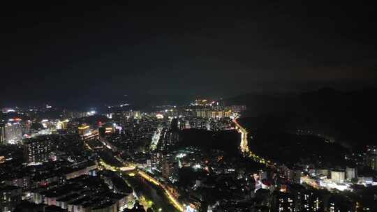 合集广东云浮城市大景夜景灯光航拍