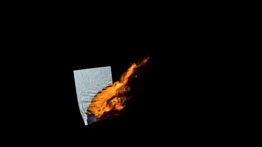 燃烧的纸张 3D渲染火焰特效