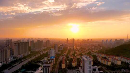 枣庄光明路夕阳延时摄影