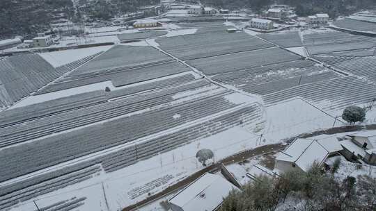 航拍乡村雪景·宜昌五峰田园风光(4)