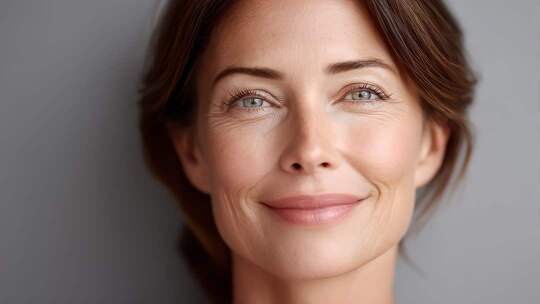 成熟女性迷人微笑特写镜头