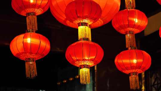 南京夫子庙老门东景区过年氛围中国红灯笼