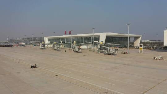 航拍鄂州花湖机场货运机场建设中的机场