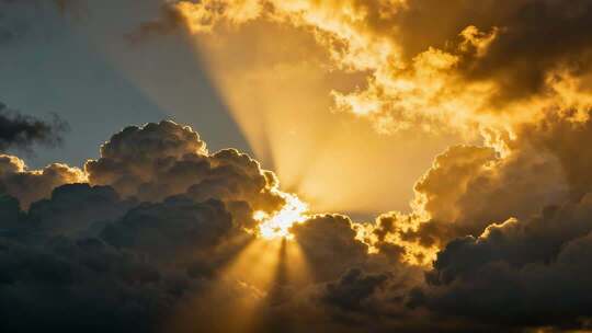 耶稣光穿透云层震撼大气励志风光视频