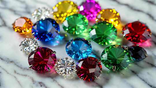 多彩宝石微距特写