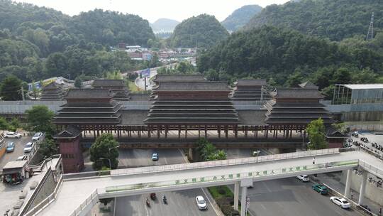 4K航拍贵州侗族少数民族风雨桥