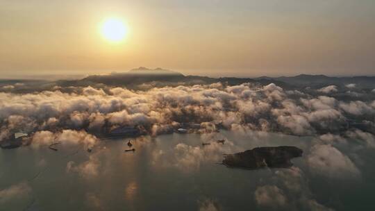 青岛西海岸平流雾壮观航拍