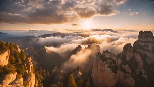 高山云海日出全景