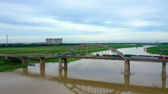 京杭大运河临清段先锋大桥视频素材模板下载