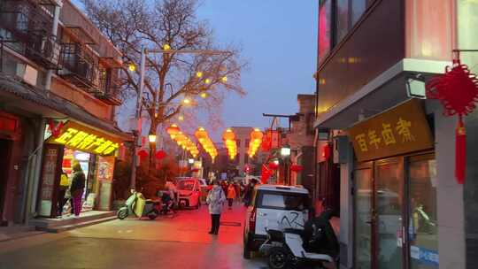 城市老北京夜景灯光装饰花灯彩灯灯笼霓虹