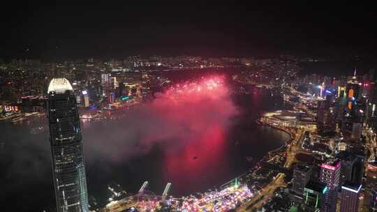 香港维多利亚港烟花