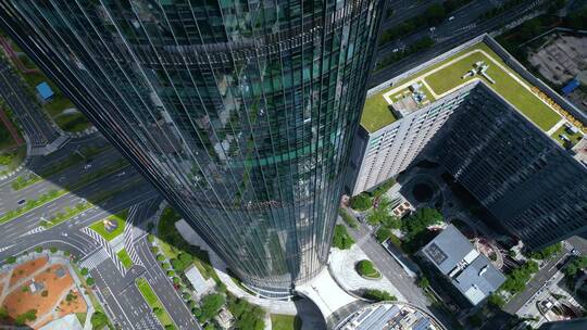 广西南宁航拍现代化高楼大厦林立高空俯拍