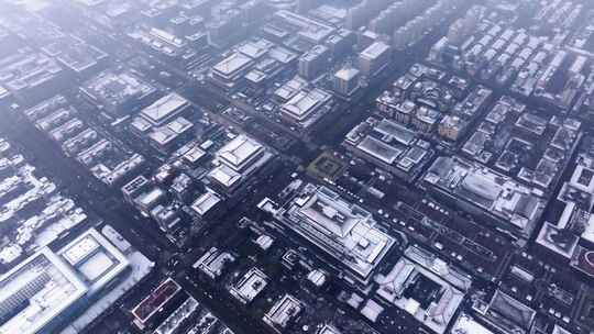 西安大唐不夜城雪景视频素材模板下载