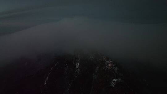 白云山雪景云海山峰航拍