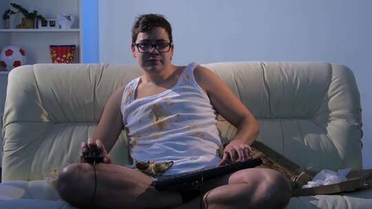 玩家坐在沙发上玩网络游戏