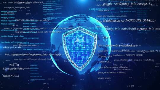 数据安全防护-盾牌密码锁-大数据存储视频素材模板下载