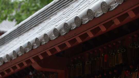 雨天屋檐下雨雨水惊蛰禅意古风清明大暑