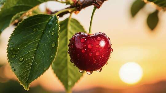 新鲜甜美的樱桃视觉盛宴