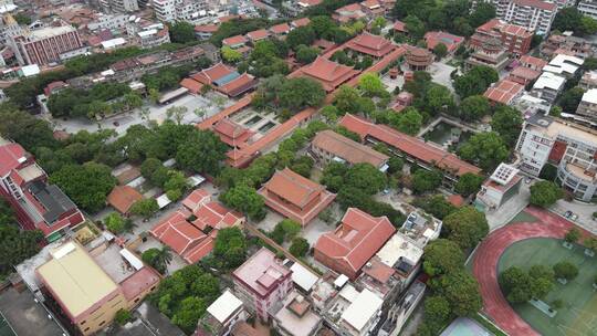 福建泉州古城承天禅寺历史文化古建筑航拍