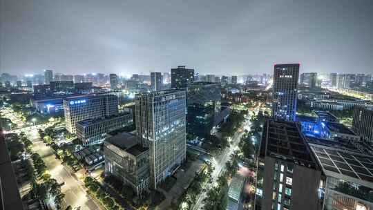 晚上到日出城市天际线延时摄影视频素材模板下载