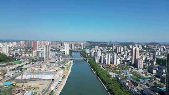 航拍江西宜春建设宜春大景