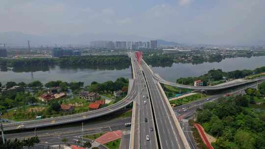 航拍漳州九龙江大桥合集视频素材模板下载