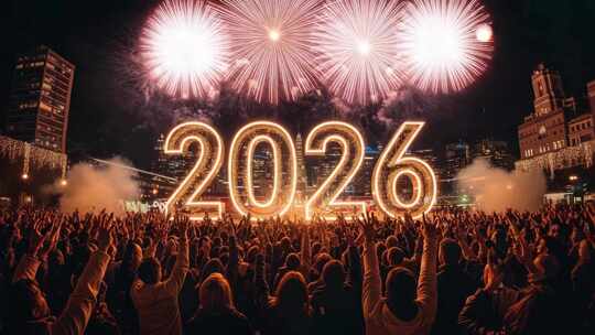 2026新年元旦烟花庆祝跨年