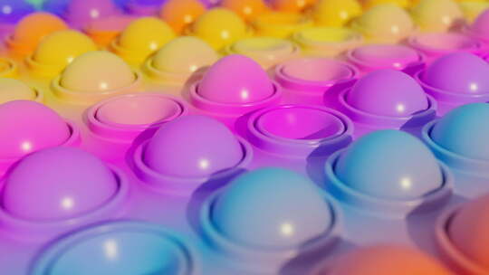 彩虹色橡胶触觉玩具的动画