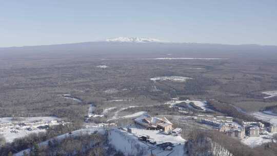 航拍吉林省长白山国际滑雪场冬季风光