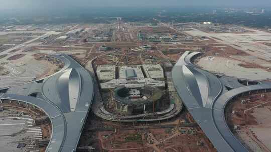 天府国际机场2020年航拍工地施工现场