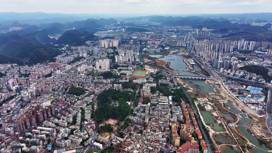 贵阳花溪城市航拍视频素材模板下载